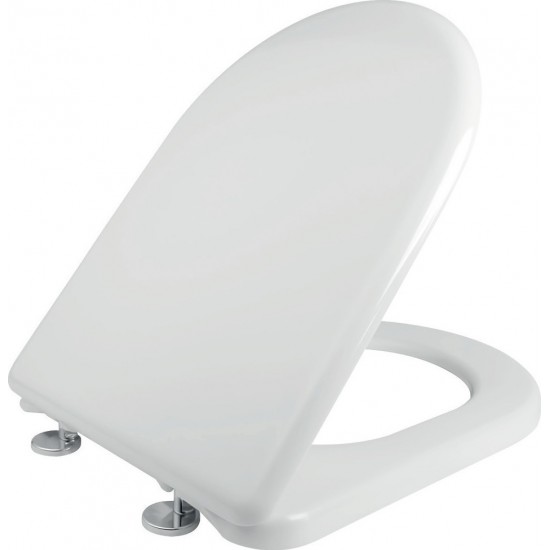 Κάλυμμα Λεκάνης Βακελιτικό Βαρέως Τύπου Elvit D-Shape Λευκό με Μεταλλικά Στηρίγματα [0015] (41.5-47cm-35.5cm)